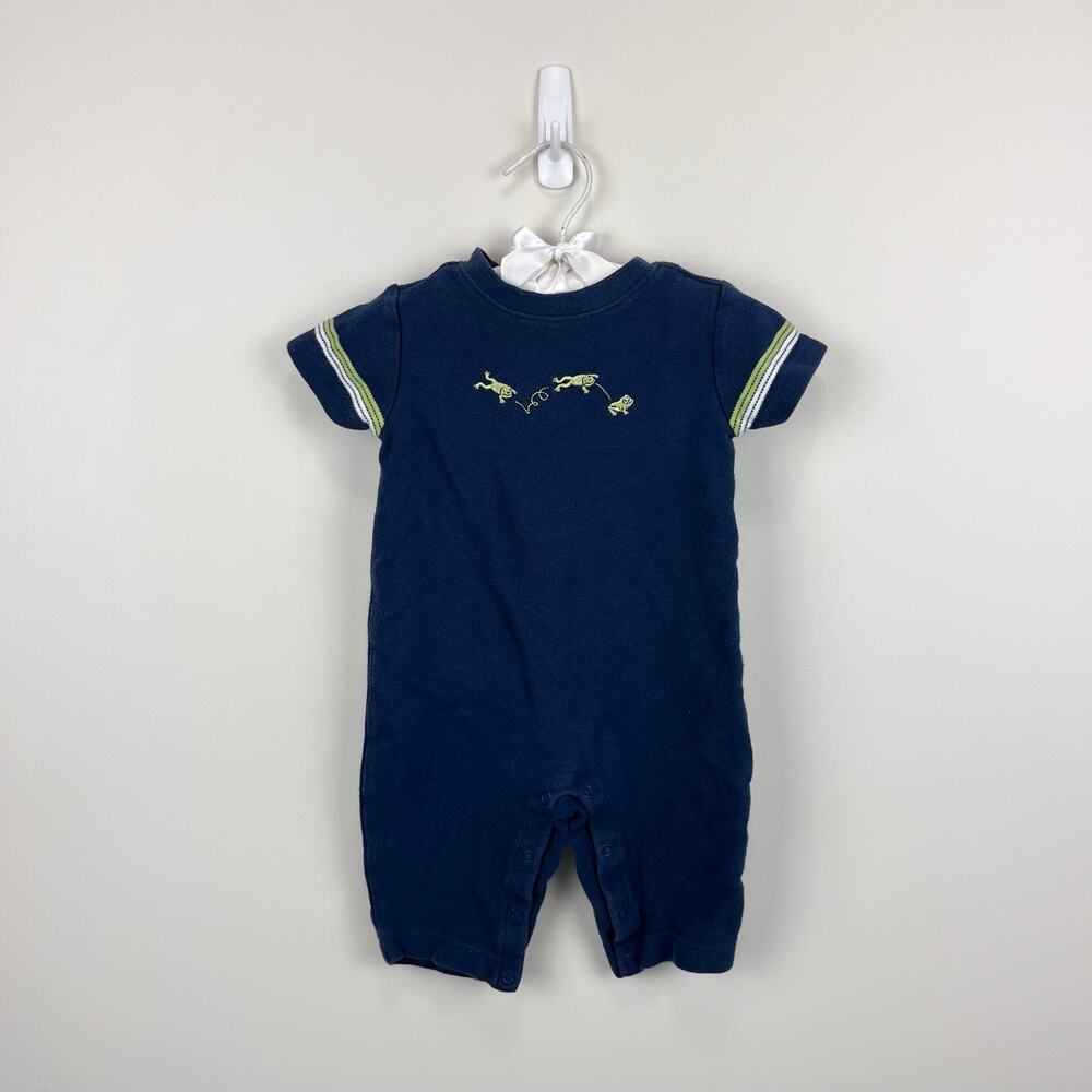 Vintage Y2K Gymboree Frog Shortall Romper 3-6 Months